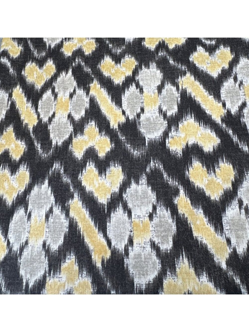 Dear Stella Cotton Fabric 1/2 yard x 44" Ikat Pattern Black & Yellow